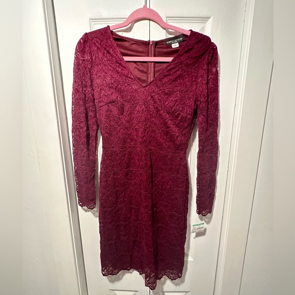 never worn Lace burgundy dress
